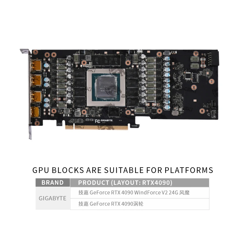 Bloc GPU Bykski pour GIGABYTE  - Rtx 4090 Water Block Full Cover avis et prix